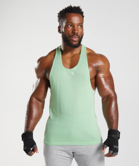 Men's Gymshark React Stringer Tanks Mint | NZ 2PAONM